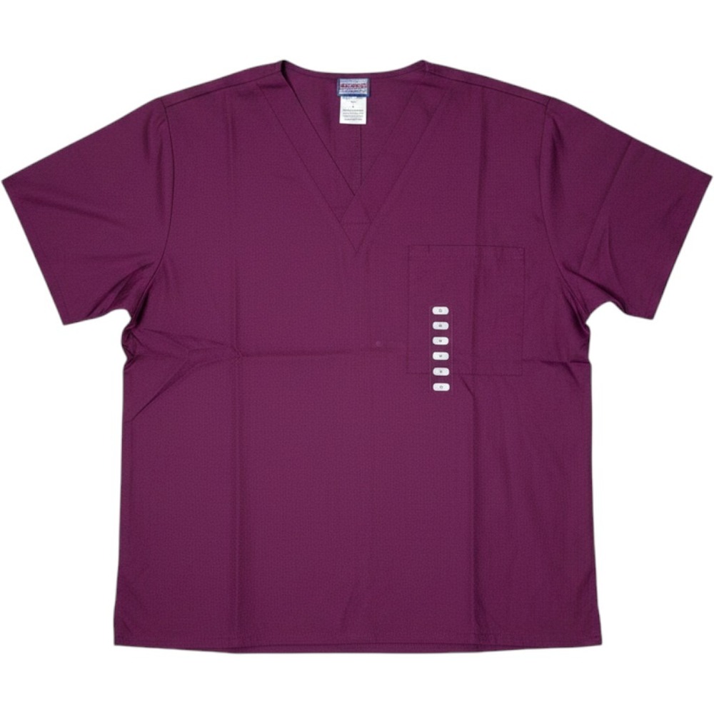 Cherokee Workwear Originals Unisex V-Neck Scrub Top Wine Purple S 4777 NWT‎